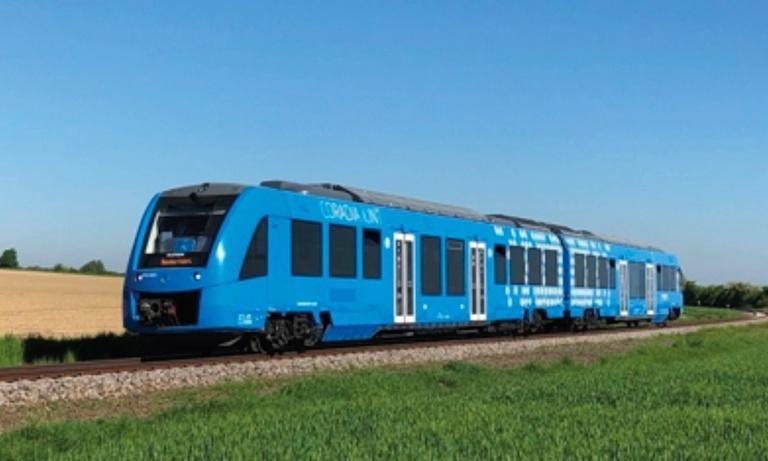 The picture shows the  first fuel cell train realized by Alstom
