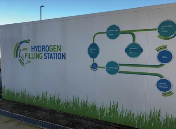 picture of a solar-powered hydrogen refuelling station