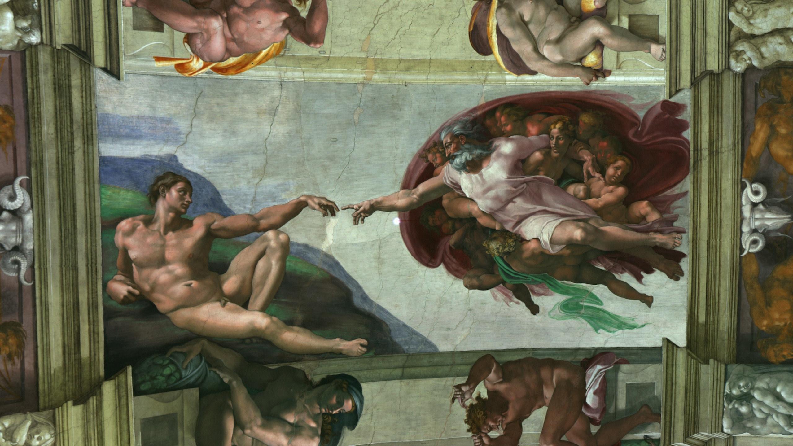 Cappella sistina la creazione di Adamo del Michelangelo