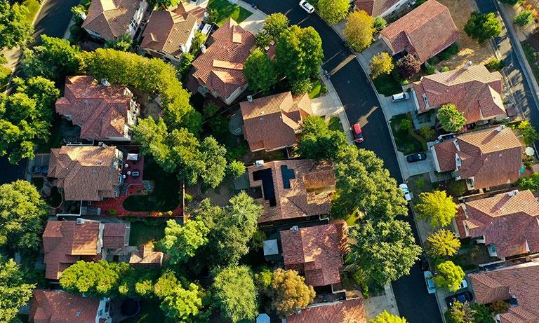 Vista dall'alto con drone