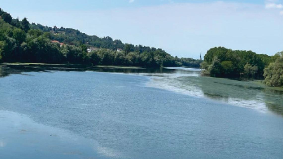 Il fiume Po nei pressi di Casale Monferrato (AL).