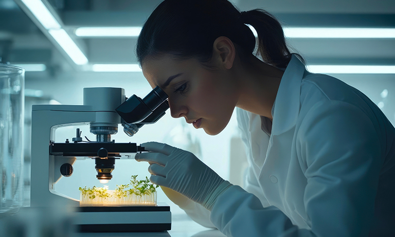 ricercatrice in laboratorio