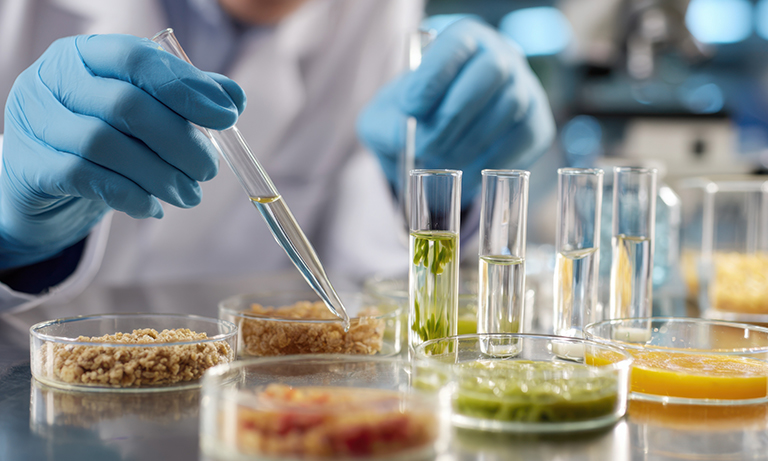 lavoratorio di ricerca con provette