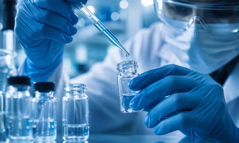 laboratorio di ricerca con provette